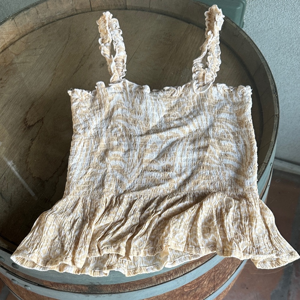 Women's Cream Ruffled Top - Picture 2 of 4